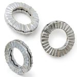 20pcs Silver M6 Wedge Locking Washers,65 Manganese Steel,Double Stack Anti-Loosening Gasket Washer for Bolts, Screws-0